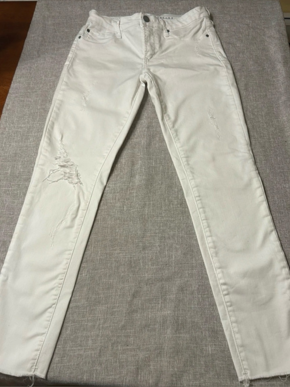 Articles of Society distressed white denim skinny jeans